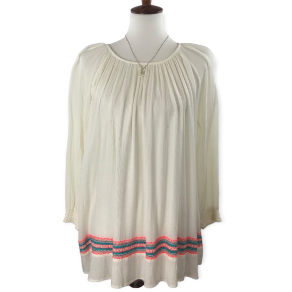 Roxy Ivory Boho Albe Loose Dress or Beach Coverup - Oversized Sz: XS - Picture 1 of 16